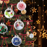 3.15 inch Christmas Balls with Velvet Bows,Clear Plastic Ornament Balls,DIY Fillable Ornaments Clear Ornaments for Crafts Fillable (12PCS)