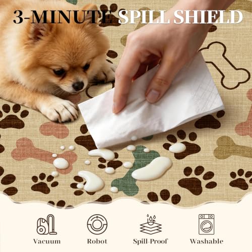 Waterproof 2x6 Runner Rug Non Slip Floor Runners for Dogs, Beige Paws