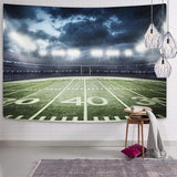 Emvency Tapestry Stadium Football Stadium Field Light Night Football Turf Home Decor Wall Hanging for Living Room Bedroom Dorm 60x80 Inches