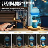 Candle Warmer Lamp with Timer 2H/4H/8H, Adjustable Height Dimmable Candle Lamp with 2 Bulbs, Wax Melt Warmer for Jar Candles, House Warming, Home Decor, Christmas Gifts for Women, Mom(Ocean)