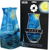 MODGY Collapsible and Expandable Plastic Flower Vase, Unbreakable, Foldable, Decorative Modern Centerpieces, Table Decorations, Van Gogh Starry Night, 1 Pack