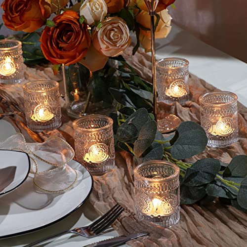 DEVI 24 Pcs Clear Glass Votive Candle Holders, Tealight Holders