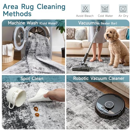 2x8ft Carpet Runner for Hallway: Washable Non Slip Kitchen Rug Black