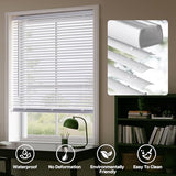LazBlinds Cordless White 1" Room Darkening Vinyl Mini Blinds, 34" W x 36" H Horizontal Window Blinds for Home, Cordless Shades for Indoor Windows