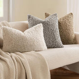 MIULEE Decorative Faux Fur Pillow Covers Sherpa 18x18 Gray