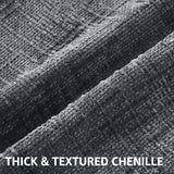 decorUhome Textured Chenille Throw Pillow Covers 18x18 Set of 2 Dark Grey