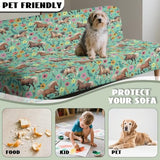 Horse Flower Easy-Going Stretch Futon Slipcover Armless Futon Bed Cover Furniture Protector Without Armrests with Elastic Bottom for Kids
