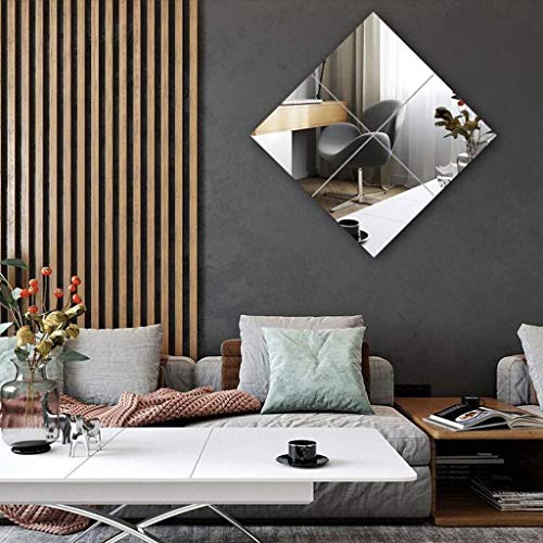Rectangular eless Vanity Mirror Full Length Mirror Floor Explosion Proof Wall-Mounted Mirror Holder Hotels AN1017 914 (Size : 36cm×36cm)