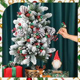 Syhood 12 Set 7.9 Inch Christmas Ball Picks and Sprays Shatterproof Xmas Red Green Gold Ball Ornaments on Wired Picks for Christmas Tree Vase Wreath Stairs Garland Decoration Supplies