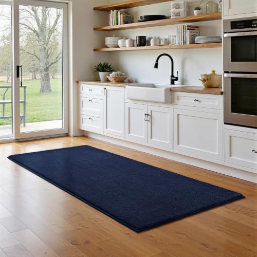 Vasofe 2x4 Hallway Runner Rug, Non Slip Washable Bedroom Runner Rugs, Navy