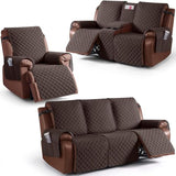 KinCam 100% Waterproof Recliner Loveseat Cover with Console X1, Recliner Couch Covers X1, Recliner Chair Covers X1(Chocolate)
