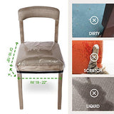 4 Pack Clear Plastic Dining Chair Covers, Reusable Thickened Soft PVC Seats Protectors, Double-Sided Adjustable Waterproof Chairs Slipcover