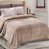 Whale Flotilla Soft Flannel Fleece Bed Blanket King Size, Champagne