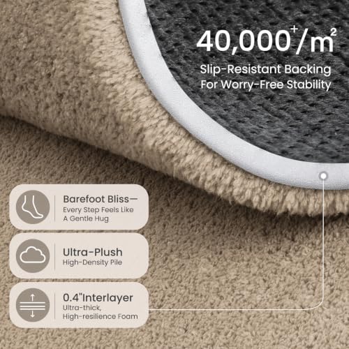 Sour Lemon Area Rugs 9x12 for Living Room Bedroom, Large Rug Carpet Taupe