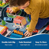 Booooom Jackson Car Rug for Kids, 59" x 31" Soft Non-Slip Play Mat with City Road Pattern, for Toddler Boy to Play Toy Cars in Playroom or Bedroom