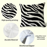 2Pcs Zebra Print Striped Pillow Covers, Black White Print Modern Decor Throw Pillow Square Cushion Covers 18x18 inch Nursery Living Room Home Decor for Car Bed Couch