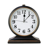 Silent Desk Clock - European Style Retro Clock with 10 Inch Dial, Easy to Read for Living Room or Bedroom