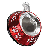 Old World Christmas Glass Blown Ornament Dog Bowl (32285)