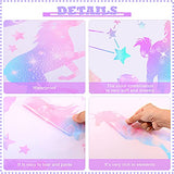 4 Sheets of Unicorn Peel and Stick Wall Decal Glitter Unicorn and Fairy Wall Stickers Cartoon Wall Decals Removable DIY for Bedroom Playroom Living Room Decor