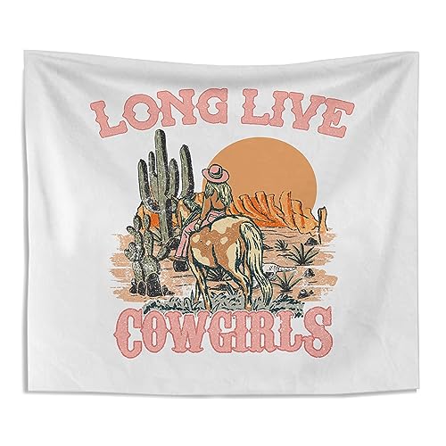 Knibeo Western Cowgirl Wall Tapestry - 50x60 Inch Country Tapestry for Teen Girls' Room Decor, Cowgirl Gifts for Women