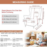 Eco-Ancheng Chair Covers Wingback Chair Slipcover 2-Piece Stretch Wing Chair Slipcovers Wingback Armchair Covers for Wingback Chairs with Elastic Bottom Non-Slip Furniture Protector for Living Room,38