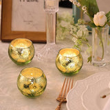 Green Mercury Glass Votive Candle Holders Set of 12