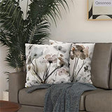 KKVEE Flower Throw Pillow Covers 18x18 Set of 2, Flowers Pillow Cushion Cases, Modern Decorative Square Pillowcases for Sofa Couch Bedroom Living Room Car
