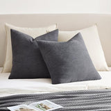 MIULEE Grey Chenille Couch Throw Pillow Covers, 20x20