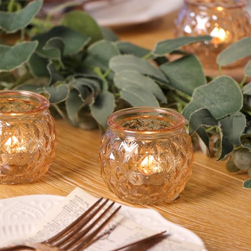 48 Pcs Gold Votive Candle Holders Round Glass Candle Holders Bulk