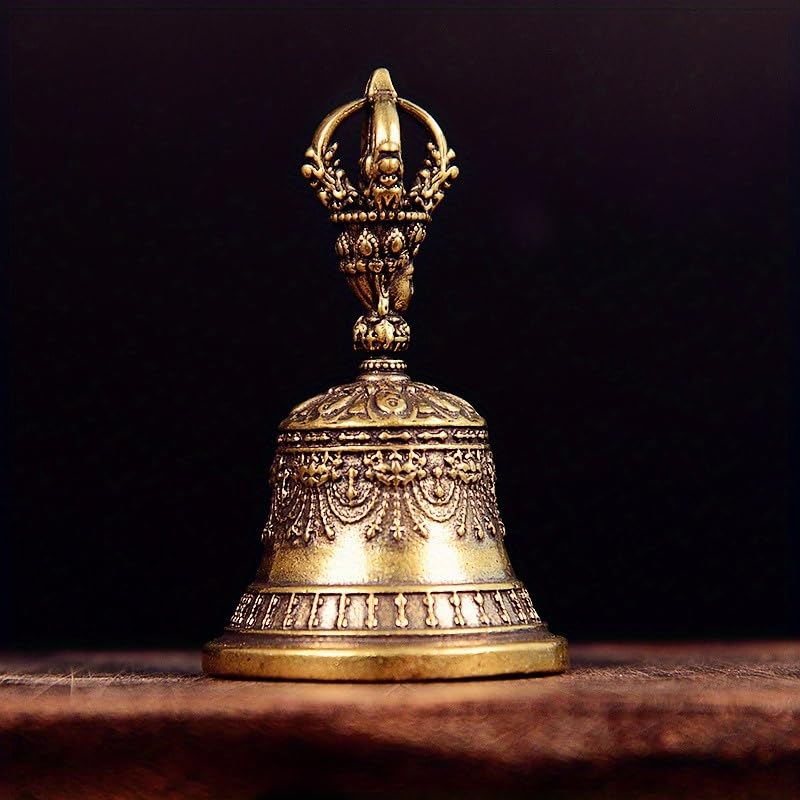 Brass Handicraft Die-Casting Drop Bell Key Car Button Wind Bell Tibetan Bronze Bell Creative Gift Home Decoration Accessories