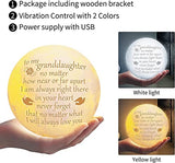 Funnli Granddaughter Gifts from Grandma, Christmas Mothers Day Graduation Birthday Gifts for Granddaughter Moon Lamp, 3D Printed Moon Light with Wooden Stand