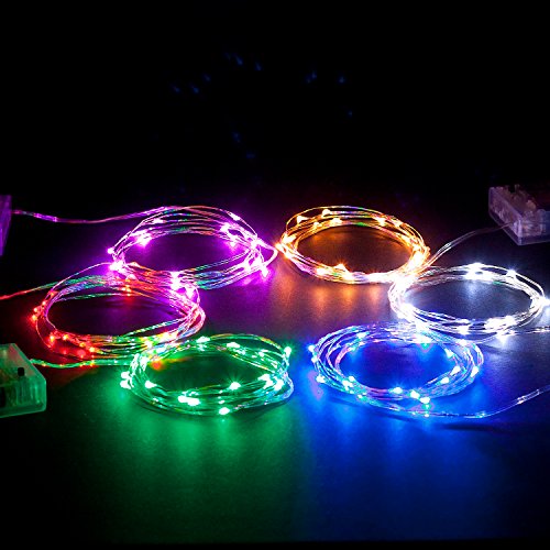 30 LED Wire Twinkle Fairy Lights, Battery Powered, Waterproof — Christmas, Holidays, Halloween, Wedding — Bedroom, Living Room — 9.5 Ft, Warm White, Indoor & Outdoor