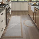 PADOOR Extra Large Kitchen Runner Rugs and Mats 2PCS, 2.5'x6'+20"x32",Brown