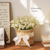 Small White Daisy Flowers Artificial,6 Bouquet/36Pcs 10 Inch Fake Daisies,Cute Spring Wildflowers for Centerpiece Table Decor
