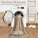 Lahome Modern Bordered Machine Washable Rug, Ultra-Thin Soft 3x5 Rugs for Entryway Bedroom, Non-Slip Stain Resistant Small Carpet for Laundry Entry (3'x 5',Beige)
