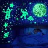 Glow in The Dark Stars for Ceiling Glow in The Dark Moon and Space Wall Decals Luminous Astronaut Universe Planet Galaxy Wall Stickers Outer Space Decal for Kids Boys Girls Bedroom Christmas Gift