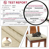 BUYUE Dining Room Chair Seat Covers Set of 6, TPU not Mixed, Friendly Jacquard Fabric Stretch Washable Slipcover for Kitchen Seat Cushions, Beige-6PCS