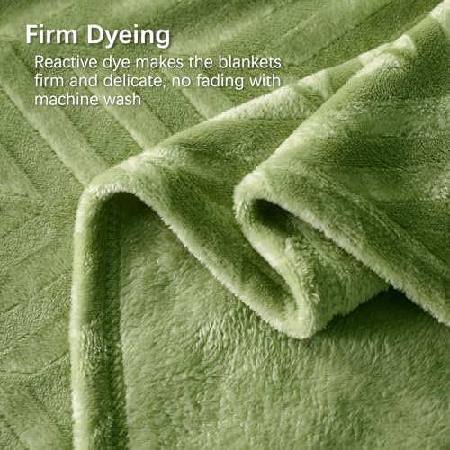 Whale Flotilla Soft Flannel Fleece Bed Blanket King Size, Olive Green