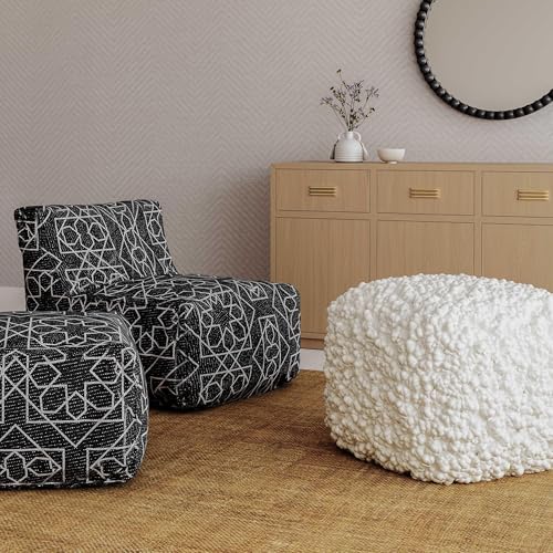 Tov Furniture Cathy Cream Woven Pouf