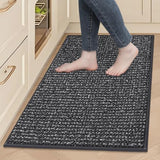 BEQHAUSE Kitchen Rugs 24"x36", Kitchen Mats for Floor Non-Slip, Charcoal