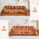 Boho Couch Cover Sofa Covers for 2 Cushion Couch, Couch Covers Washable Blanket Sofa Covers, Chenille L Shape Sectional Couch Covers for Dogs, Sofa Blanket Cover for Living Room (Orange)