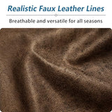 Couch Cushion Cover Leather-Look 1PC Stretch Chair Seat Slipcover for Living Room Individual Armchair Seat Cushion Cover, Pet-Friendly, Non-Slip, Easy Fit - Brown