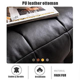 Footstool, Faux Leather Cube Pouf, Square Leather Pouf, Contemporary pu Leather Pouf, Padded Footstool, Tufted Pouf for Living Room Bedroom Moroccan Decor,D