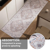 Vintage Runner Rug Non Slip for Hallway Bathroom Kitchen 2x6 ft, Ultra Soft Boho Carpet Runner with Low Pile Design Machine Washable Runner Rugs for Entryway Laundry Living Room