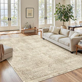 Soalmost 6x9 Area Rug for Living Room Washable Non-Slip Rugs Light Brown