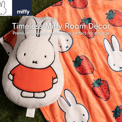 Miffy Bedding Plush Pillow – Soft Plush Throw Pillow for Bedroom Office Decor & Gifts, 14 inch Tall, (100% Officially Licensed Product) by Franco Collectibles