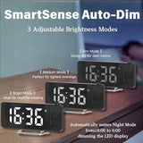 Alarm Clock with Projection on Ceiling, Smart Digital Alarm, for Bedrooms, Classroom, Office, Large LED Display, 180° Rotatable Projector, 3-Level Dimmer, Loud Dual,12/24H, Temperature Display