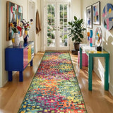 Colorful Abstract 2x6 Washable Runner Rug, Modern Non Slip Runner Rugs
