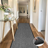 12ft Natural Jute Kitchen Rug Non Slip Washable, Rubber Backed Hallway Carpet Runner, Absorbent Laundry Room Runner Mat