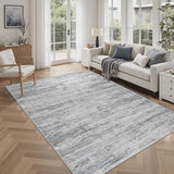 5x7 Area Rugs - Ultra-Thin Washble Rugs,Non-Slip Low Pile Abstract Print Rugs for Living Room,Home Office Decor,Stain Resistant Machine Washable Area Rug